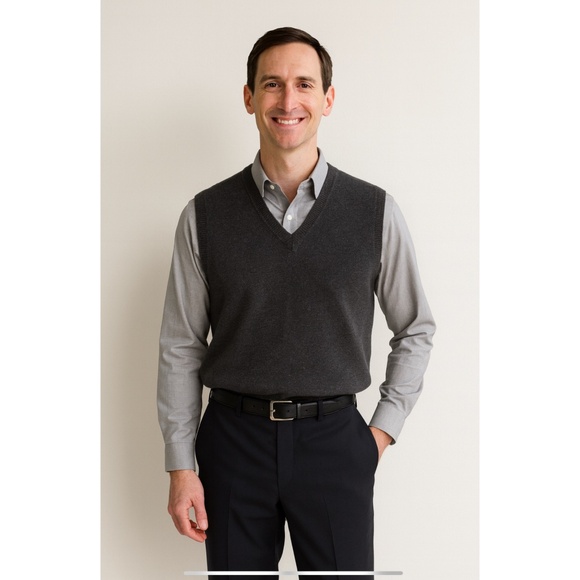 BROOKS BROTHERS SWEATER VEST 100% LAMBSWOOL PULL ON V NECK ACADEMIA GRAY XXL - Picture 1 of 11